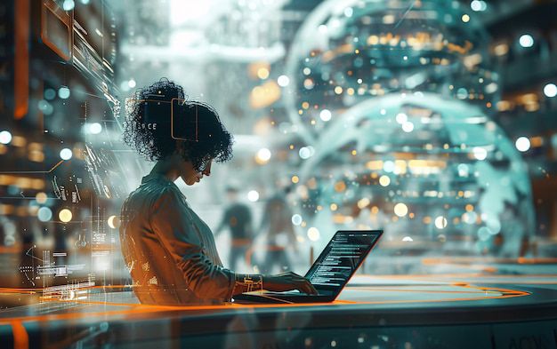 Professionnelle utilisant les technologies numériques de Cekema